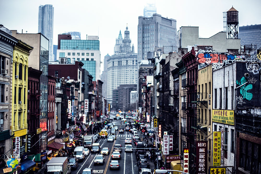 Les rues bondées dans le chinatown de New-York