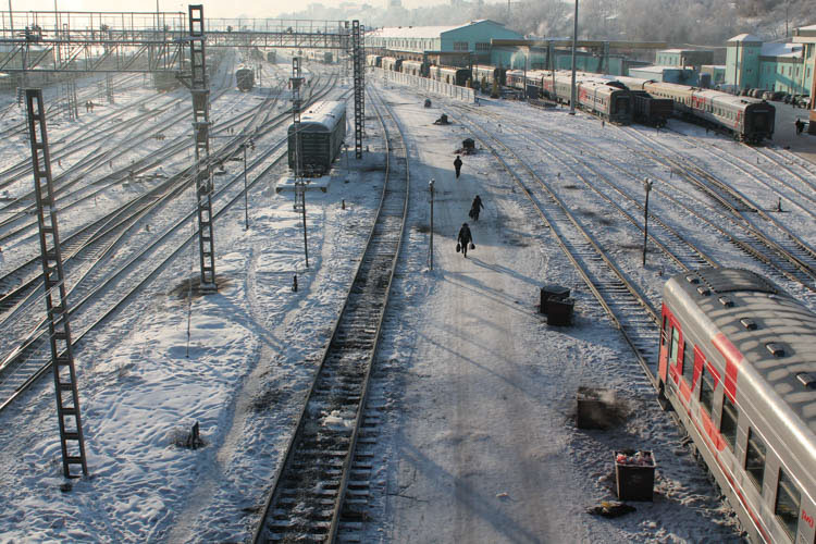Gare d’Irkoutsk, vu depuis la passerelle