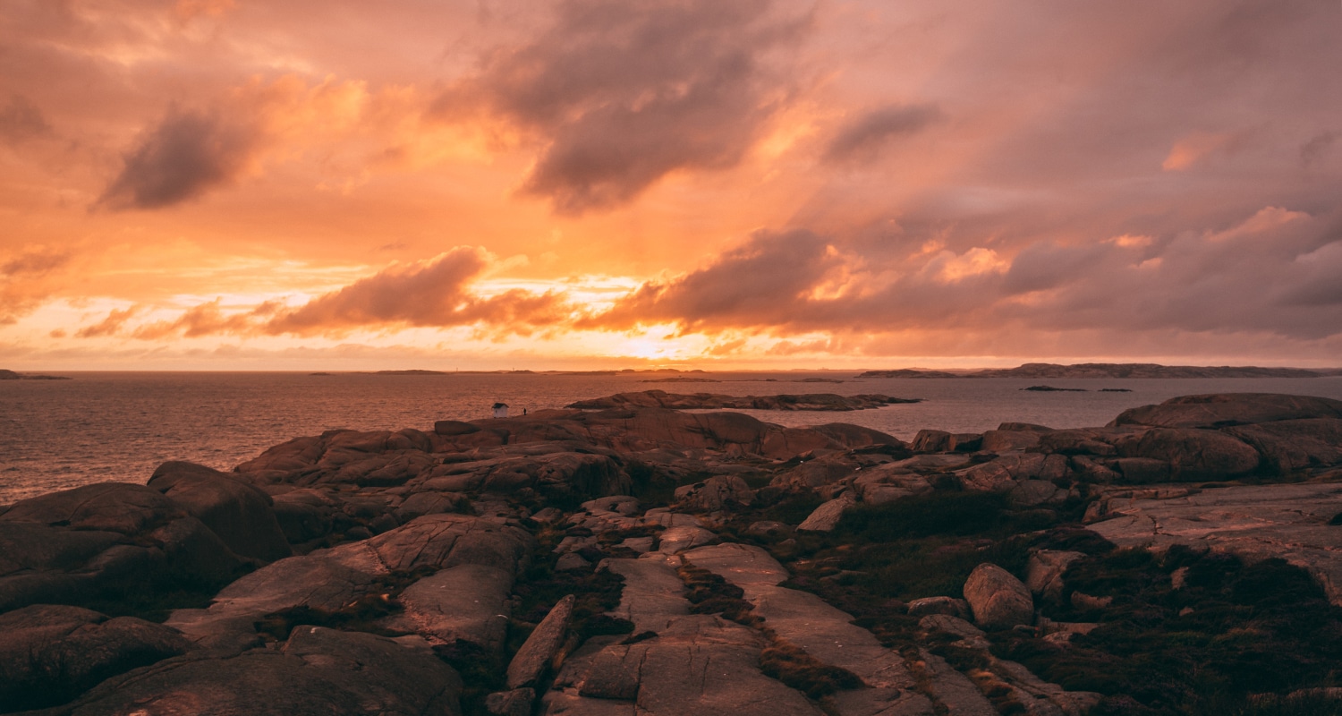 suède de l'ouest coucher de soleil