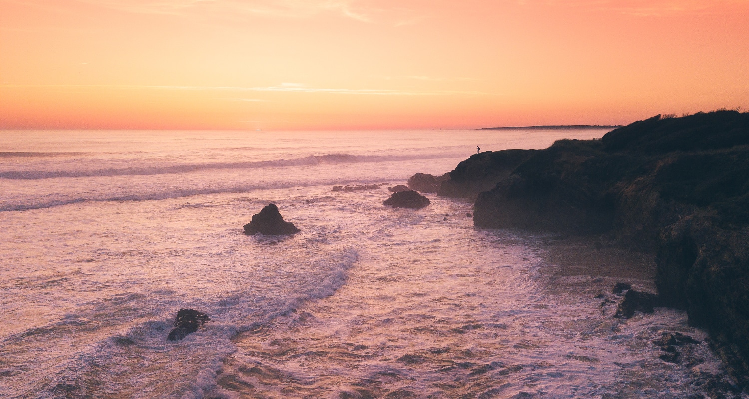 pointe du payré au coucher de soleil en vendée