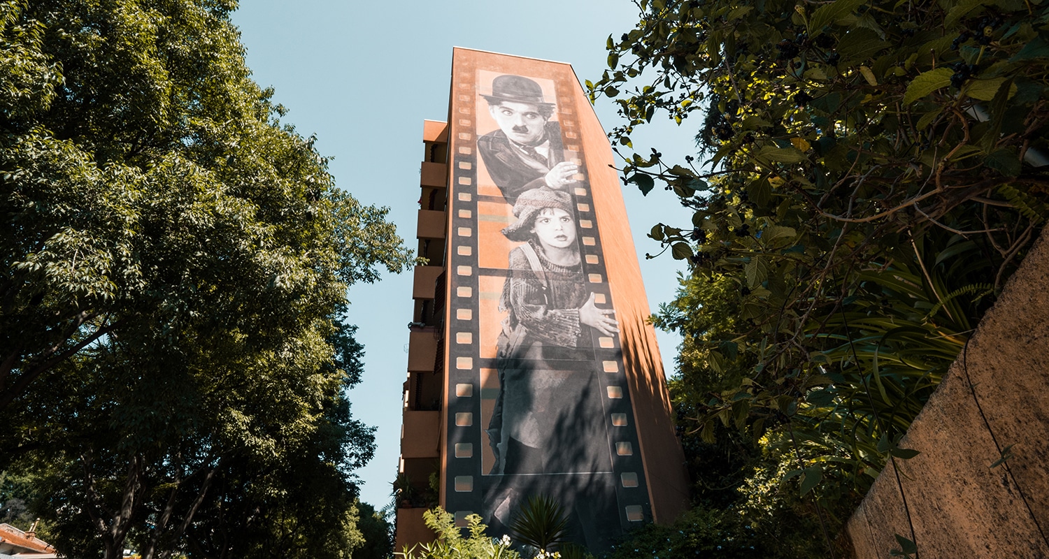 Le mur à la gloire de Charlie Chaplin