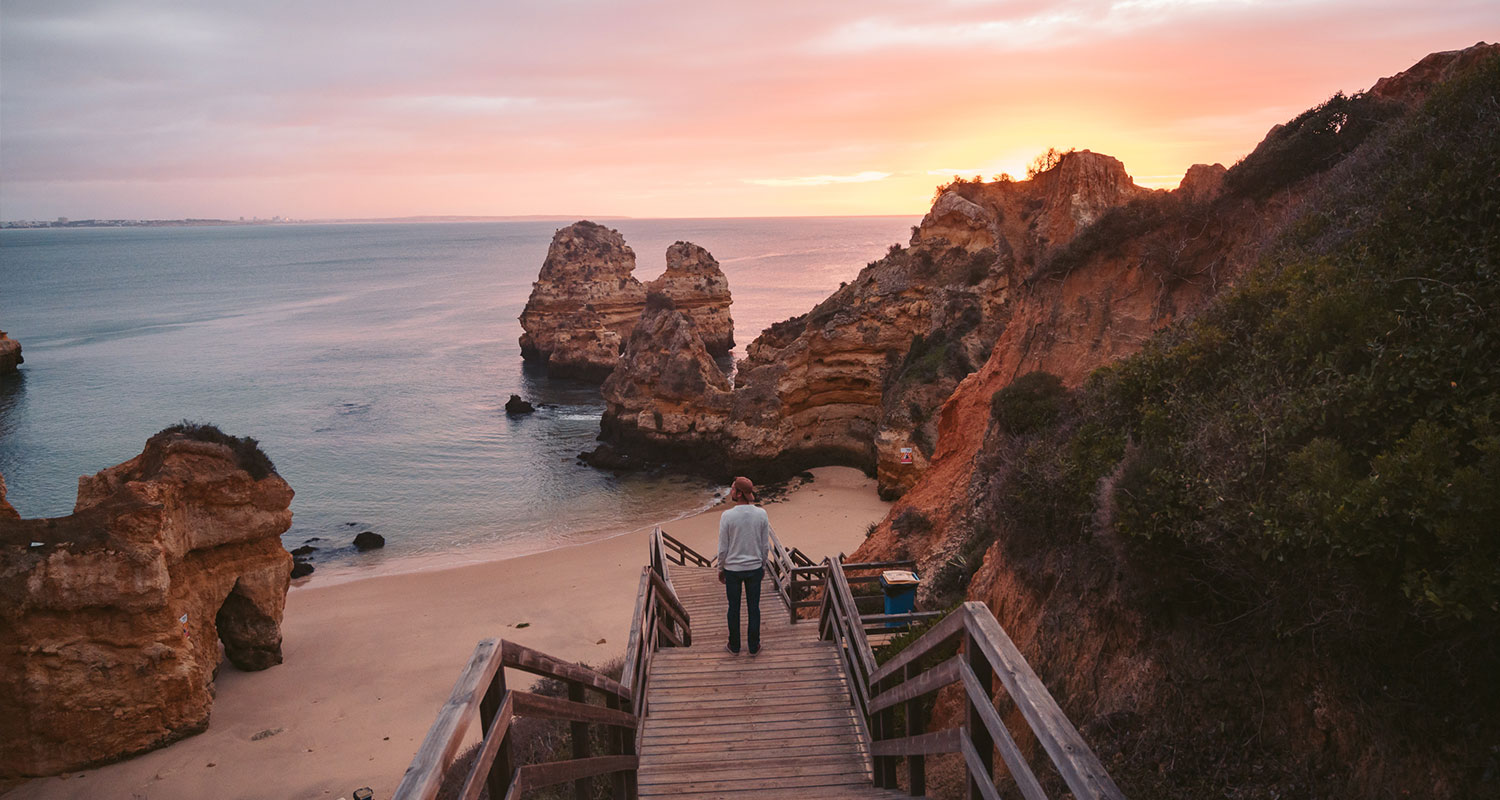 Praia do Camilo pour voir un lever de soleil dans l'algarve